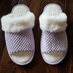 Laura Ashley Purple&Off White Slippers